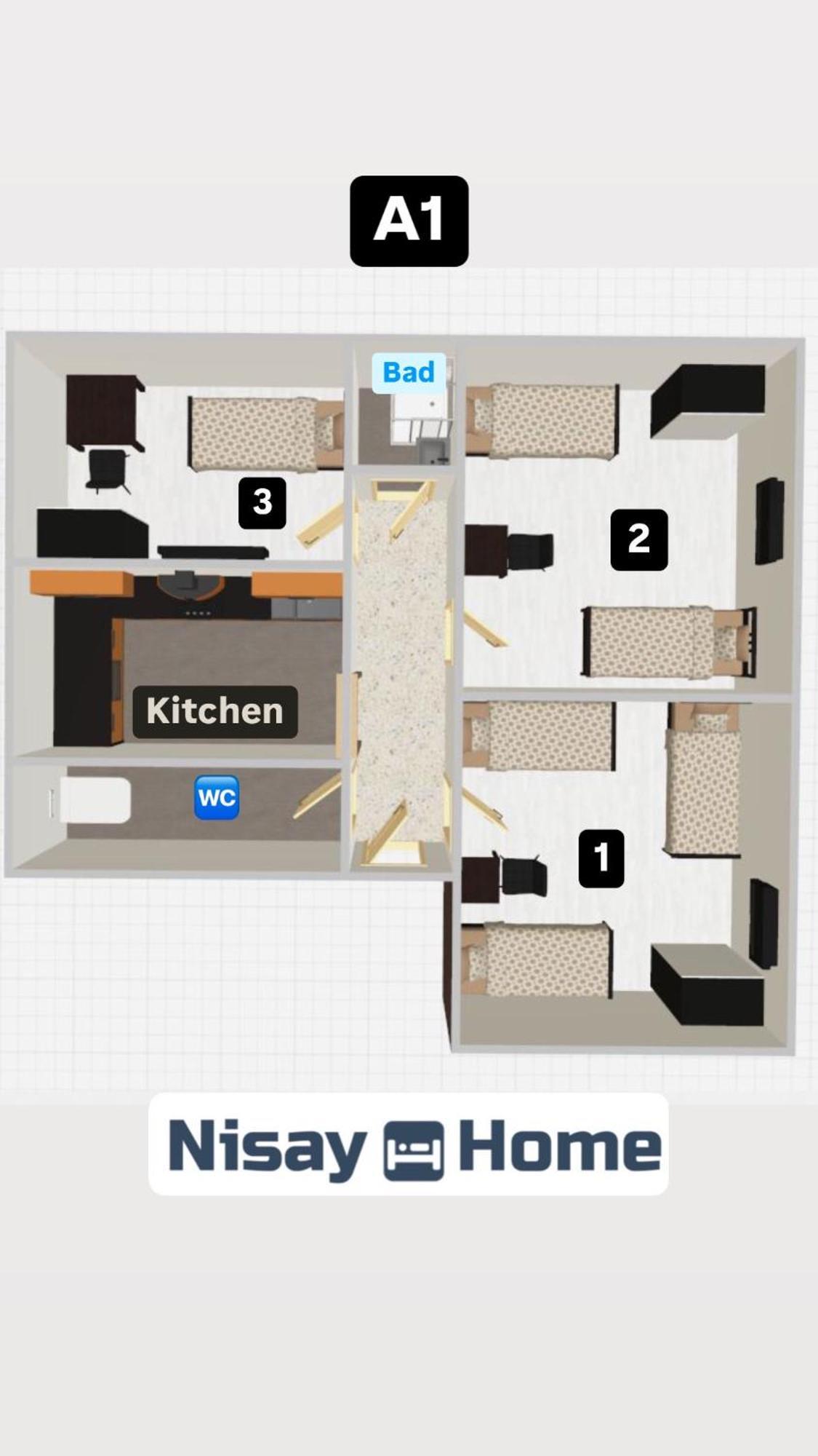 Nisay Home - 3 Room Apartment - A1 루드빅스부르크 외부 사진